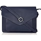Leather Flapover Crossbody Handbag Purse for Women with Adjustable Strap & Overflap Snap Closure Tote/Bag