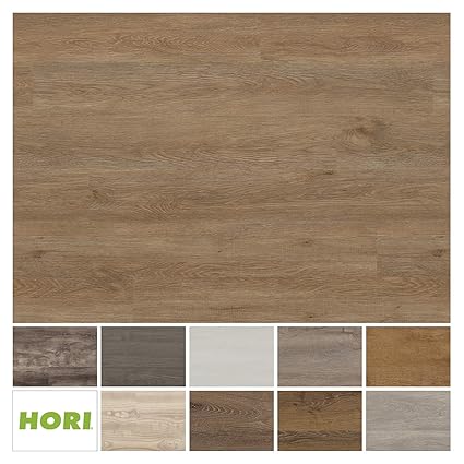 HORI® Klick Vinylboden PVC Bodenbelag I Wasserfest I viele Dekore wählbar I Eiche Basic Bonn I 16 Dielen im Paket = 2,25 m²