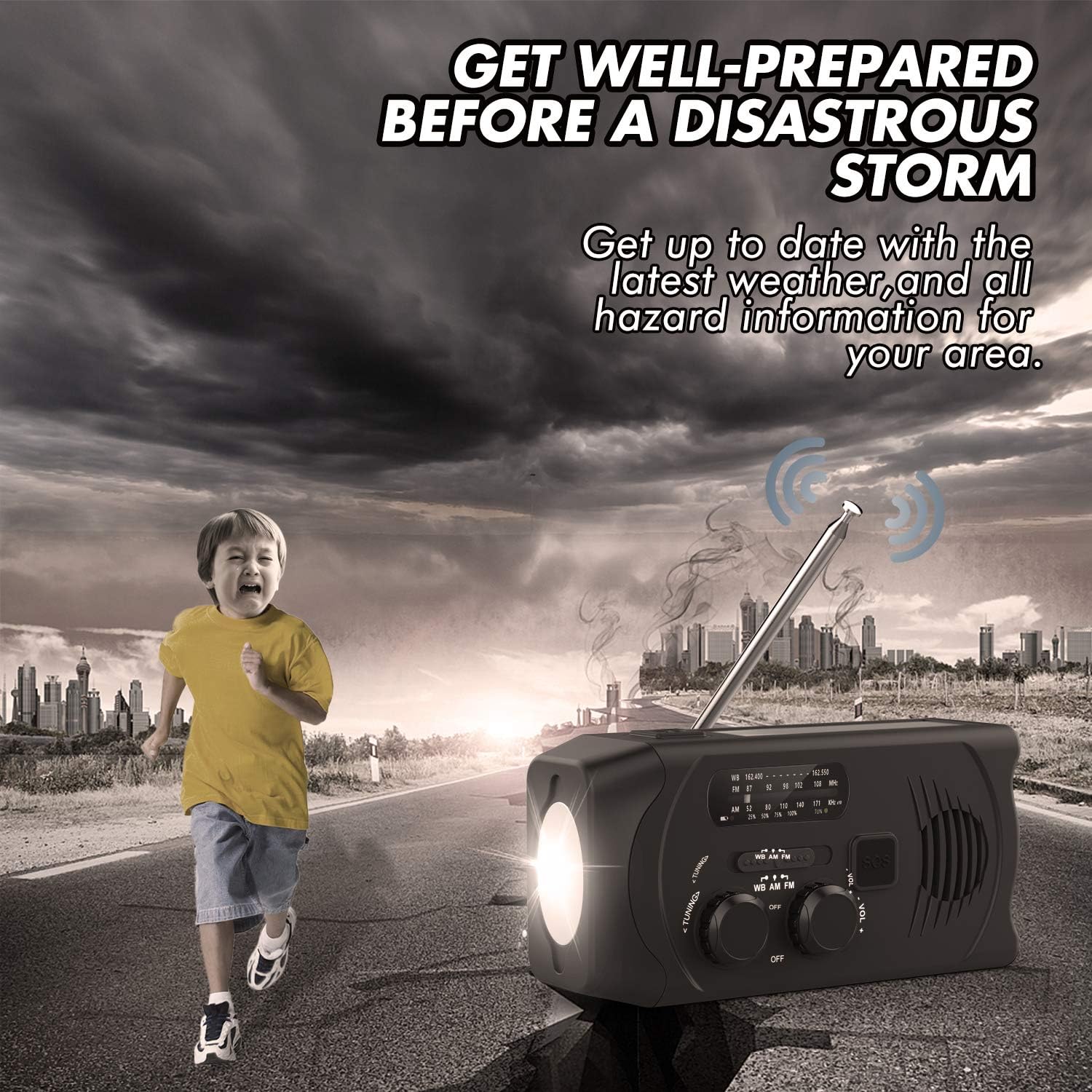 Emergency Hand Crank Radio 2020 Updated Portable Solar Powerd AM/FM/SW/NOAA Weather Radio with Flashlight,Cell Phone Charger,Reading Lamp: Home Audio & Theater