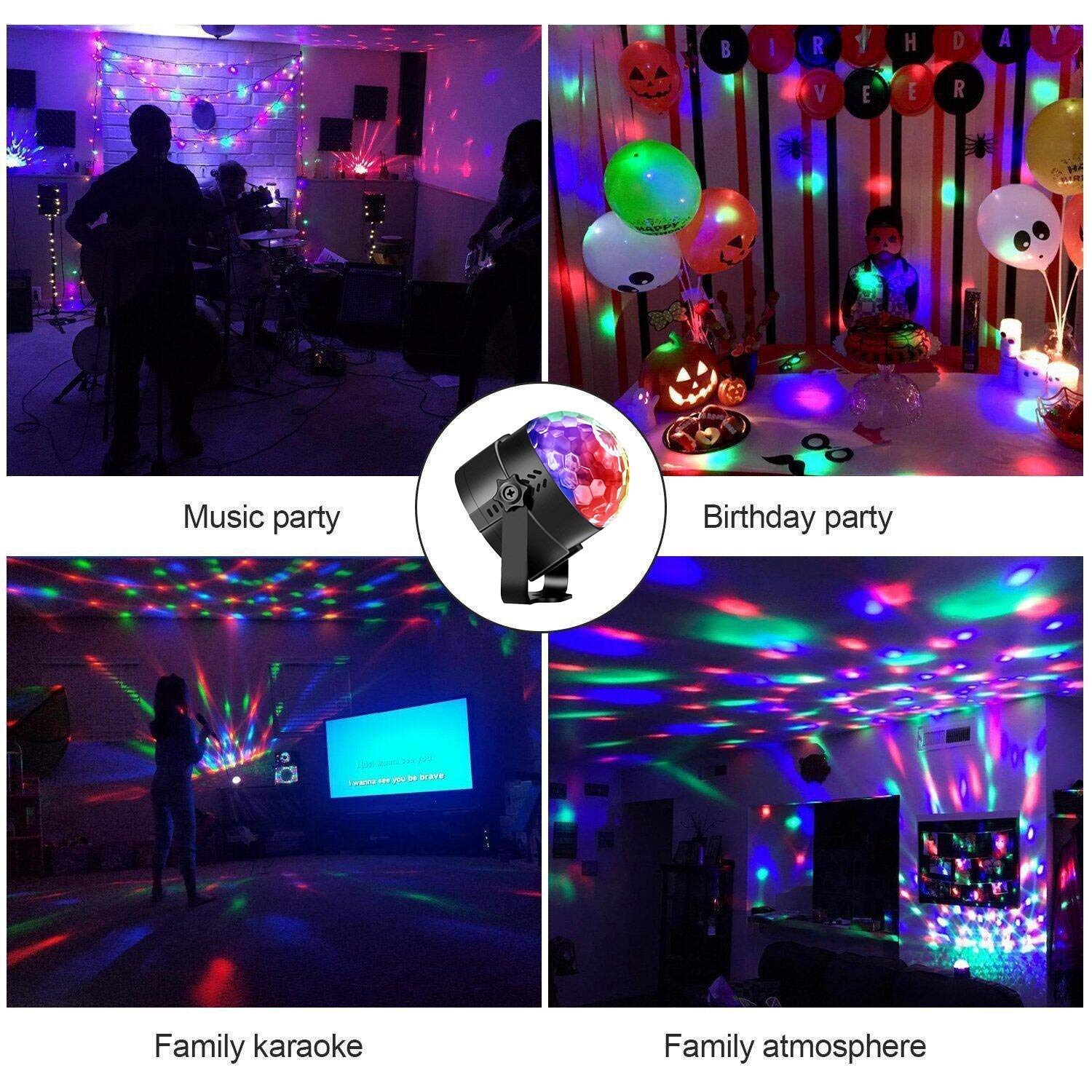 ZCPlus Crystal Ball Party Lights Disco Light Sound Activated LED Night Light RGB Strobe Lights for Kid KTV Wedding Club Pub Disco DJ Lighting ...