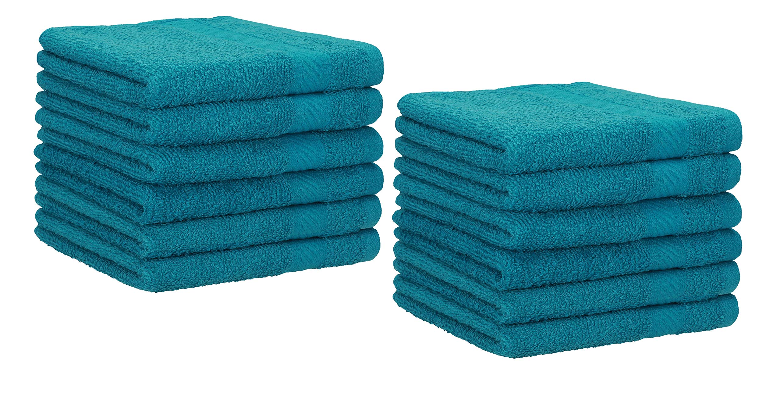 Betz Pack of 12 Guest Towels PALERMO 30x50 cm 100% Cotton (teal)