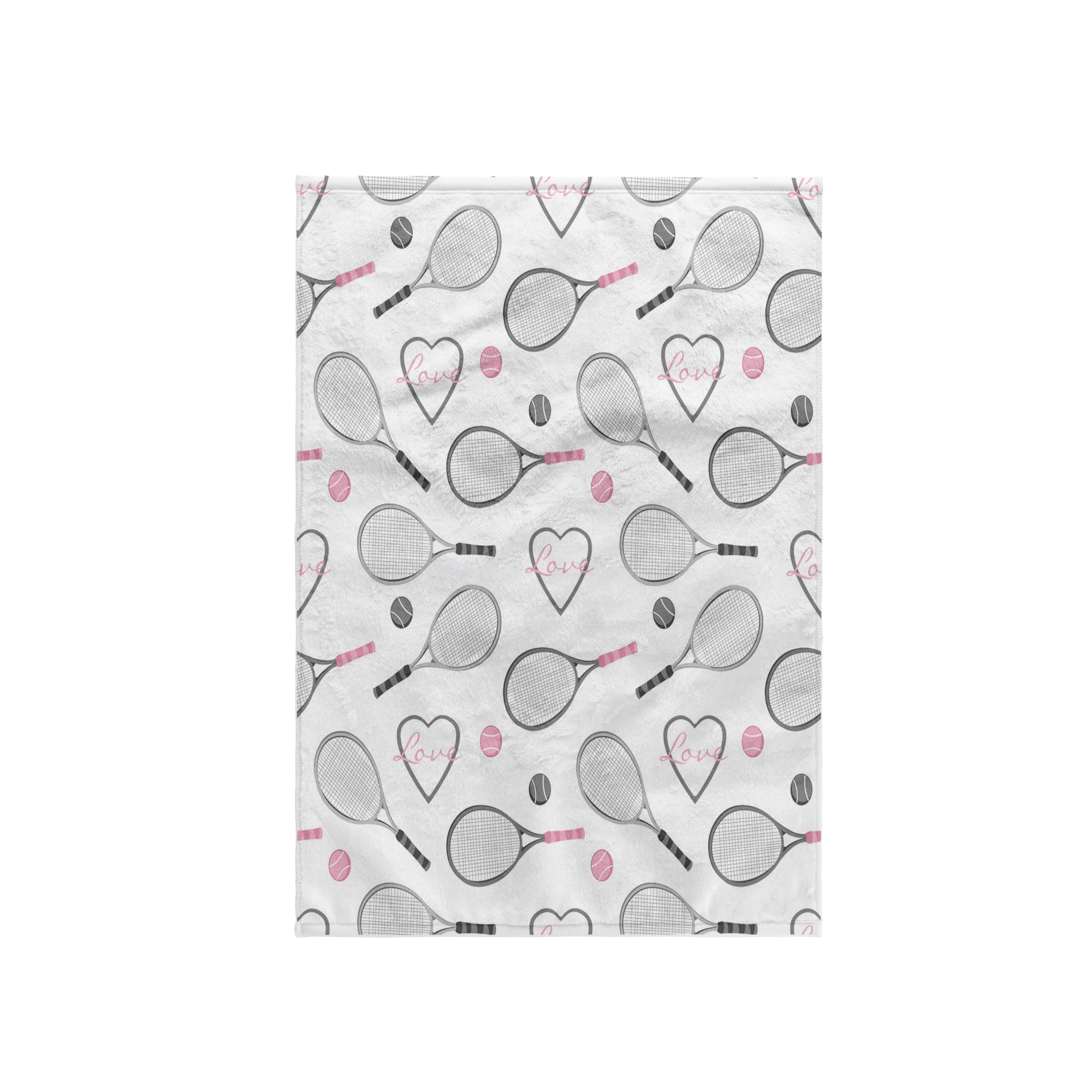 3dRose Tennis Love Pattern Grey And Pink Towel, Multicolor, 15 x 22-Inch