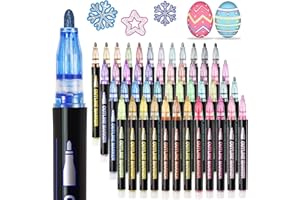KOUSICOO Glitter Markers Outline Glitter Pens: 48 Shimmer Metallic Tween Teen Girl Gifts Trendy Stuff 4-16 Year Old,Arts Crafts Kids Ages 8-12,Art Supplies Kids 6-8 9-12 10-12,Cute Cool Fun Crafts Girls 8-12
