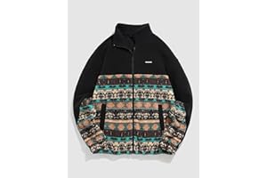 Men's Zip Up Hoodie Jacket Fleece Lined Printed, Soft Comfy Fall Winter Must-Have