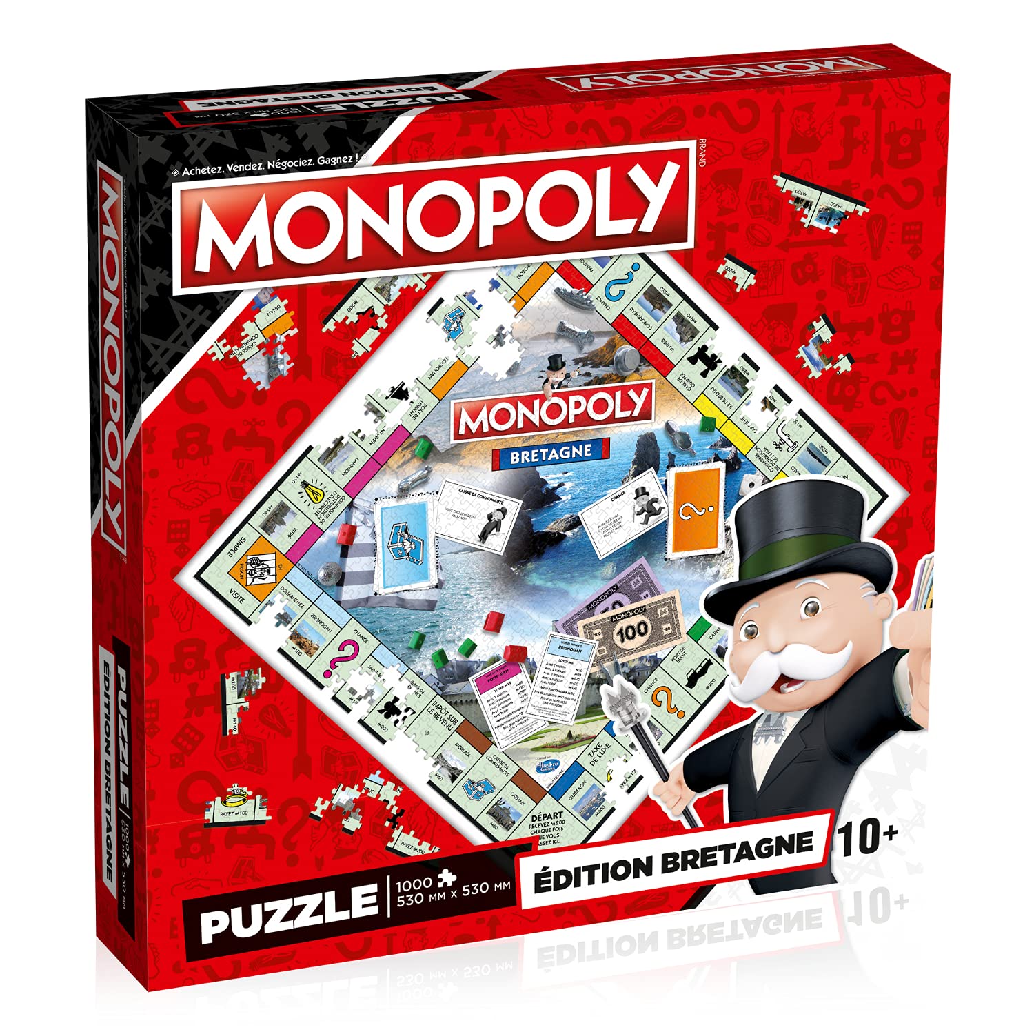 WINNING MOVES - Breton Monopoly Jigsaw Puzzle – 1000 Pieces – French Version