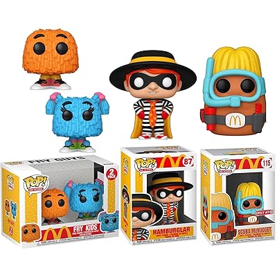 Buy Burgler Figure Mcdonalds Pop Exclusive Nugget Bundled With Ad Icons Character Chicken Scuba Mcnugget Hamburgler Fry Kids 3 Items Online In Turkey B0916bmzlv