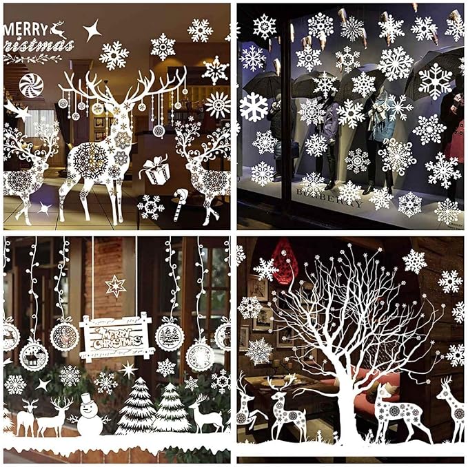 Cimeiee Christmas Snowflake Window Decorations