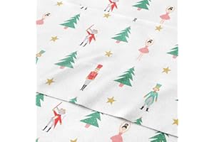 CGK UNLIMITED Flannel Christmas Sheets - 100% Cotton Flannel Sheet Set - Queen Size - Soft & Cozy - Thick Warm Heavyweight Winter Bed Set - Deep Pocket Holiday Bedding for Women, Men and Kids - Nutcracker Ballet