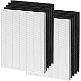 D360 Replacement Filter D3 Compatible with Winix D360 Air Puri-fier, 2 H13 True HEPA Filters + 8 Activated Carbon Pre-filters, Part Number 1712-0101-02