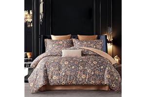 Cupocupa Duvet Cover Queen Size Set - Vintage Soft Bedding with Beautiful Boho Floral Pattern for Queen Size Bed - Comes with Matching Pillowcases for Added Elegance and Comfort