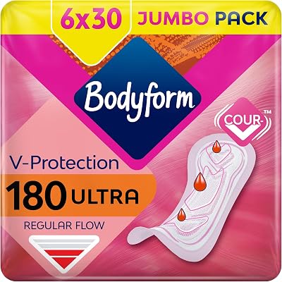 Bodyform Ultra Normal Sanitary Towels 180 (30 x 6 Packs) SecureFit