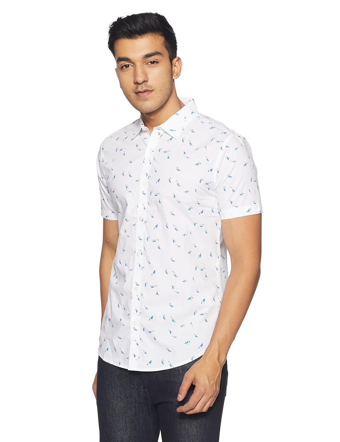 united colors of benetton men's printed slim fit casual shirt