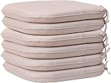 RACE LEAF Round Garden Chair Cushions, Set of 6, Beige, Indoor Outdoor