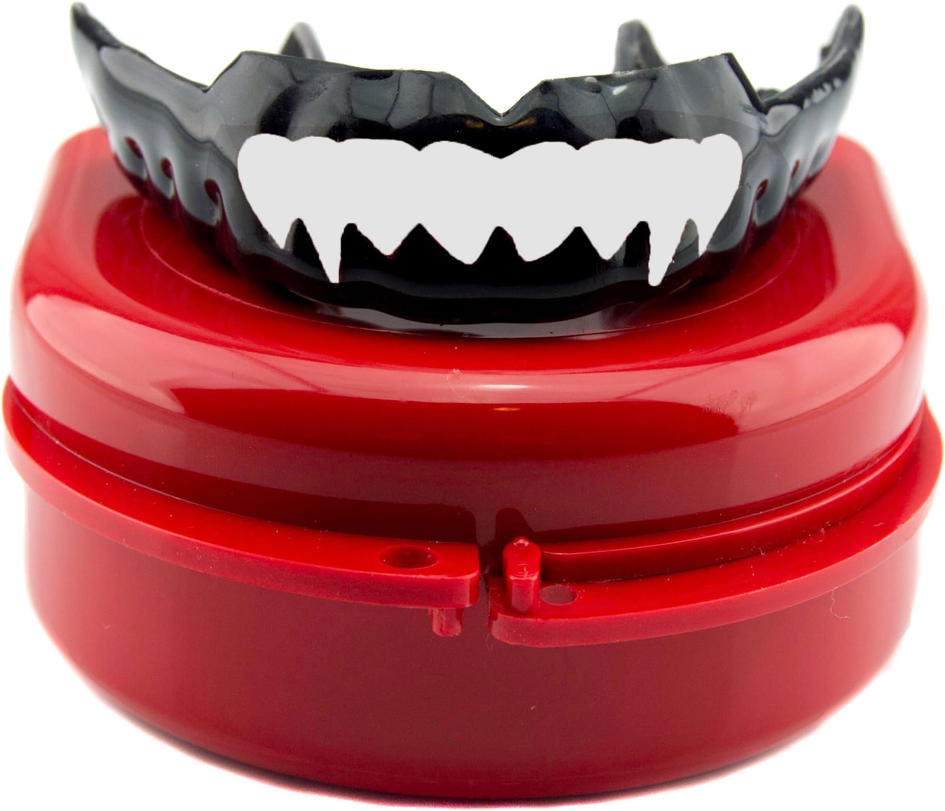 Impact Custom Professional MMA/Boxing/Muay Thai Mouthguard with Trim for Gag Reflex White Fangs S/M