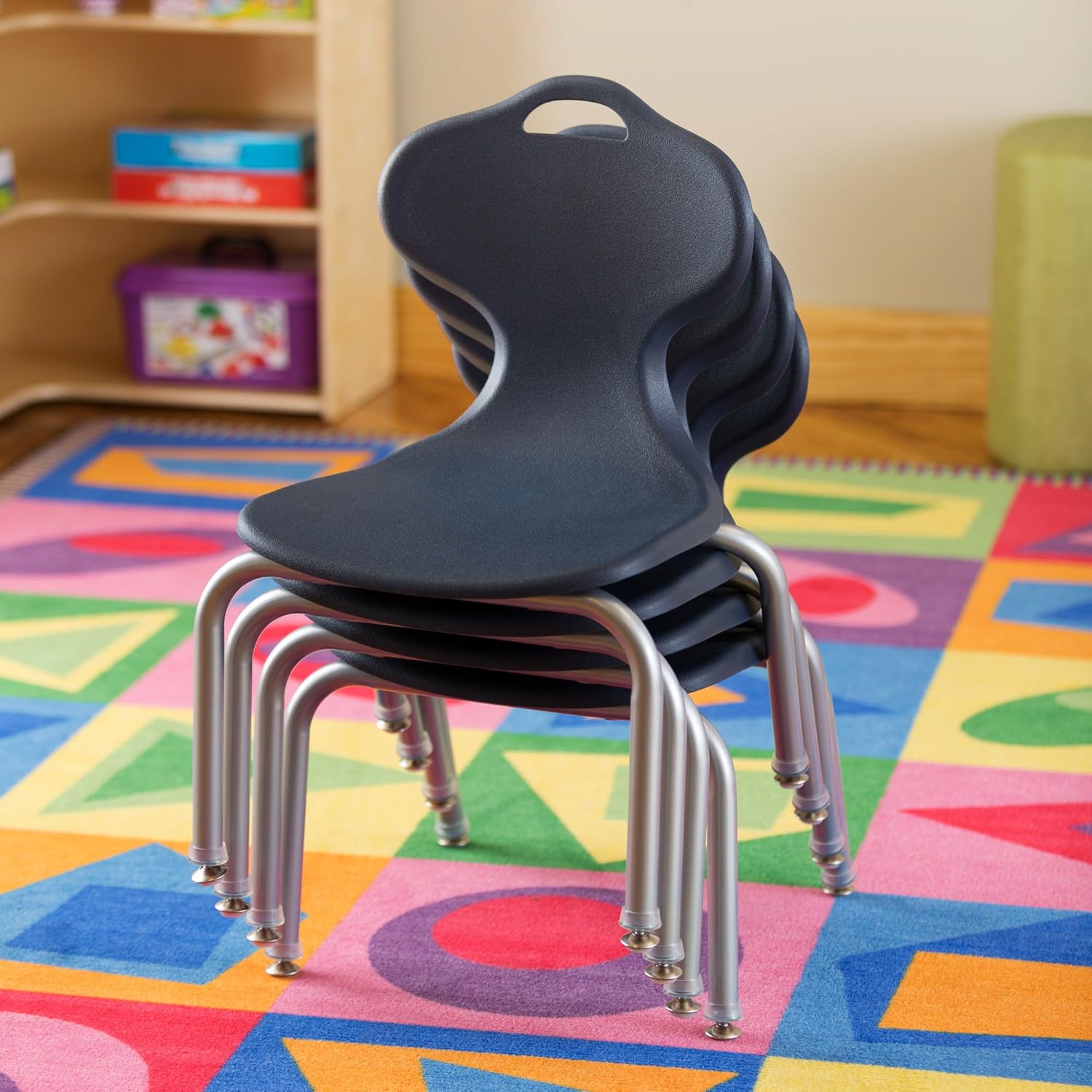 Learniture Profile Series School Chair, 12" Seat Height, Navy, LNT-PRO12NV (Pack of 4): Industrial & Scientific