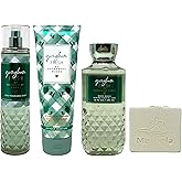 Bath & Body Works Gingham Fresh 3 Piece Gift Set - Fragrance Mist - Body Cream and Body Wash - with a Natural Oats Bar Soap - Full Size