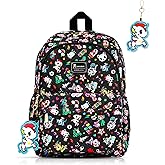 Tokidoki Backpack with Unicorno Keychain Cute Travel Laptop Backpack for Women Casual Bag Lightweight Backpack Daypack Handbag (Backpack-Back cs)