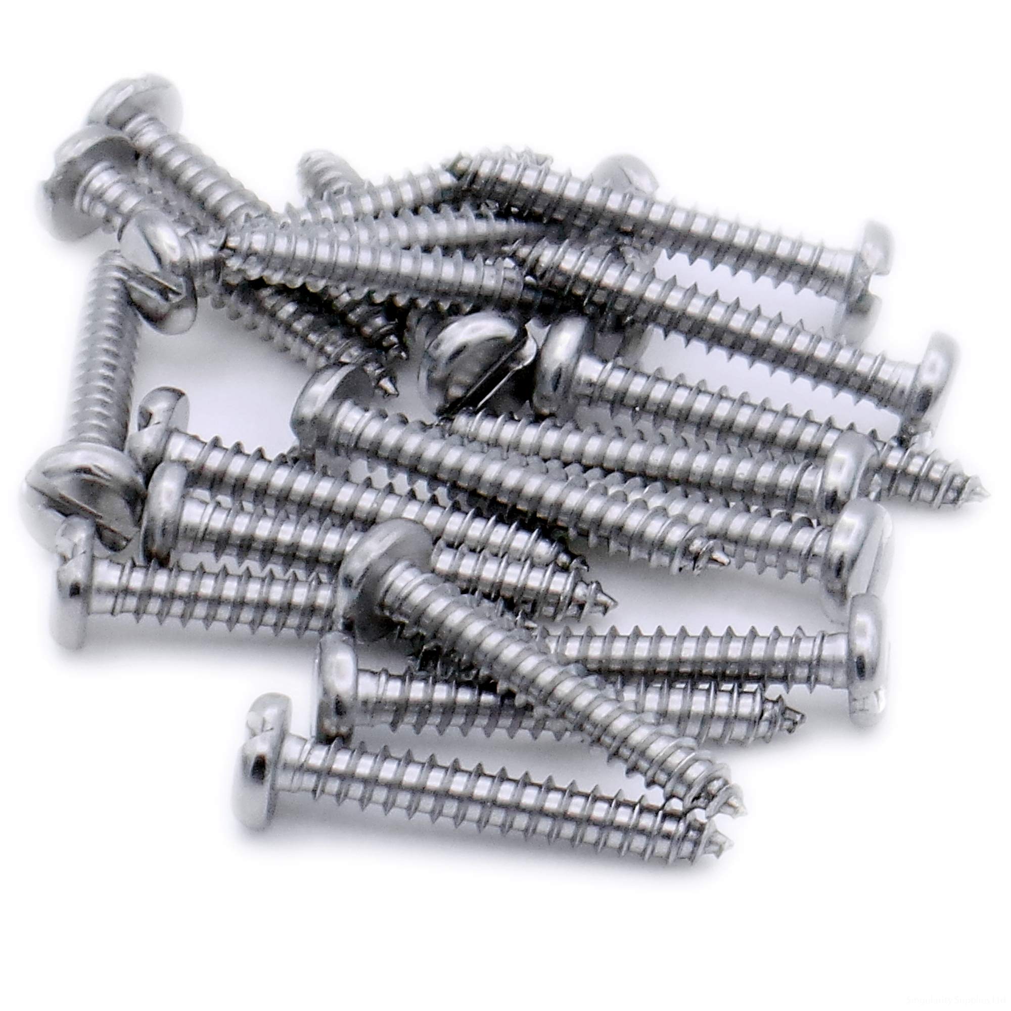 No.14 x 1.25 (6.3mm x 32mm) Slot Pan Self-Tapping Screw - Stainless Steel (A2) (Pack of 20)