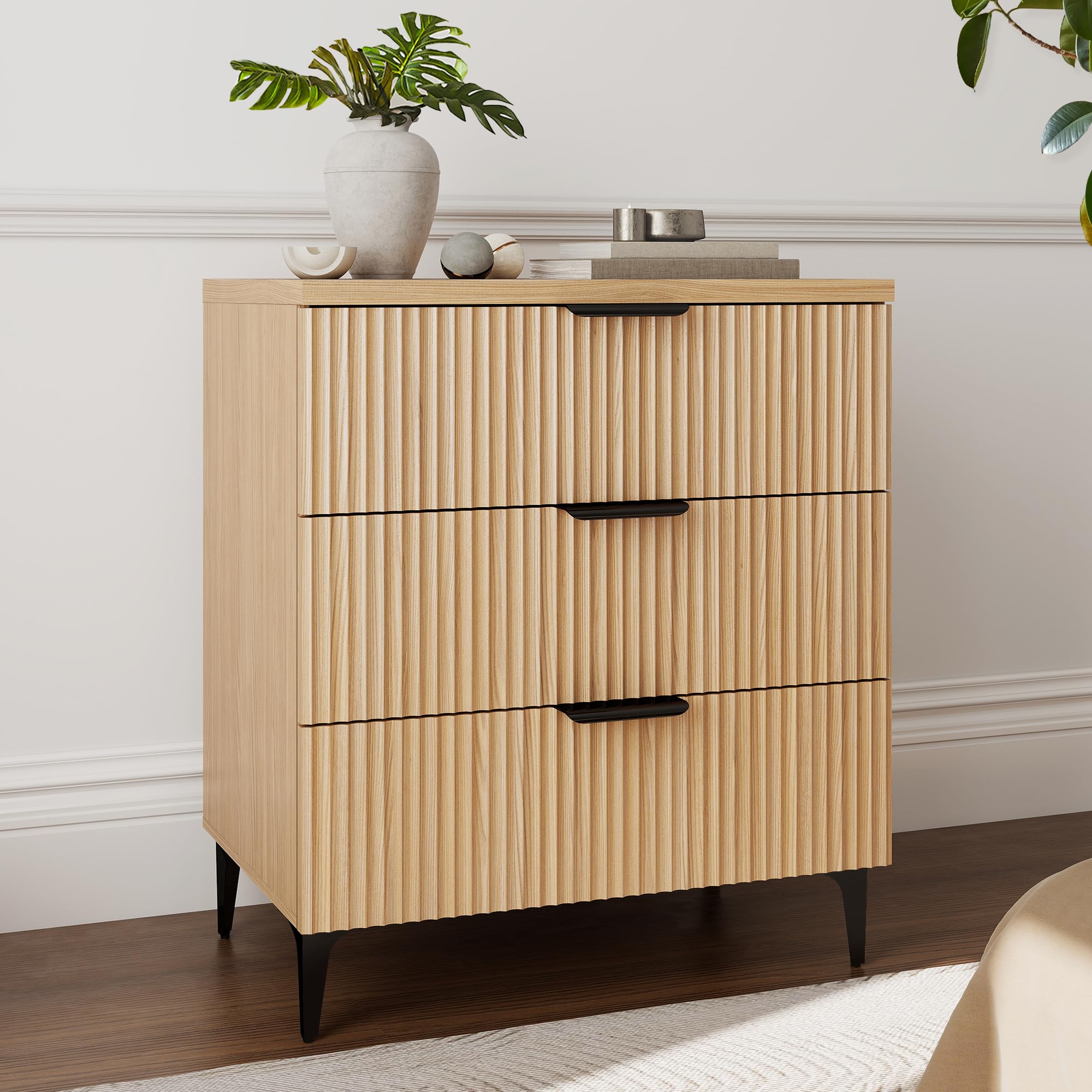 Photo 1 of ***STOCK PHOTO FOR REFERENCE ONLY***
Nightstand with 3 Drawer Dresser, Modern Wood Night Stands Bedside Table for Bedroom King/Queen Bed, End Table with Robot-Friendly Legs for Living Room,Entry (3 Drawers-1pcs-WHITE)