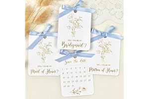 Stofinity Bridesmaid Proposal Card Set - 8 Will You Be My Bridesmaid Card, 2 Maid Of Honor Proposal Card, 2 Matron Of Honor Proposal Card, Ask Bridesmaid Proposal Gifts, Wedding Bridesmaid Gifts Ideas