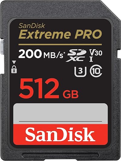 SanDisk Extreme Pro SDXC 512GB Memory Card UHS-I U3 V30 200MB/s 4K