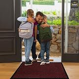 Homatz Door Mat Indoor Outdoor Heavy Duty Non Slip Rubber Back 50x80 cm Red view 5