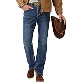JMIERR Men's Stretch Jeans Boot Cut Western Retro Cowboy Straight Leg Denim Pants
