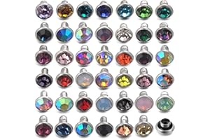 YORANYO 100 Sets 4MM Mixed Colors Cz Crystal Rivets Rhinestone Rivets Studs Rapid Rivets Silver Color Spots Studs for Leather Craft DIY Making