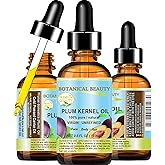 Botanical Beauty French PLUM KERNEL OIL 100% Pure Natural Virgin Unrefined Cold Pressed Carrier Oil 0.5 oz- 15 ml for Face, Skin, Hair, Lips, Nails. Skin SuperFood. Face moisturizer Oil