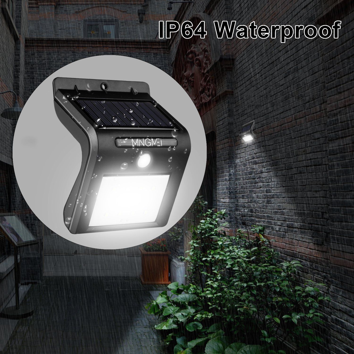 8 LED Solarleuchte mit Bewegungsmelder, Tegrace Wetterfeste Solarleuchte Garten, 8 Helle LED Solarlampe Außenleuchten für Garten usw (2 Stück)