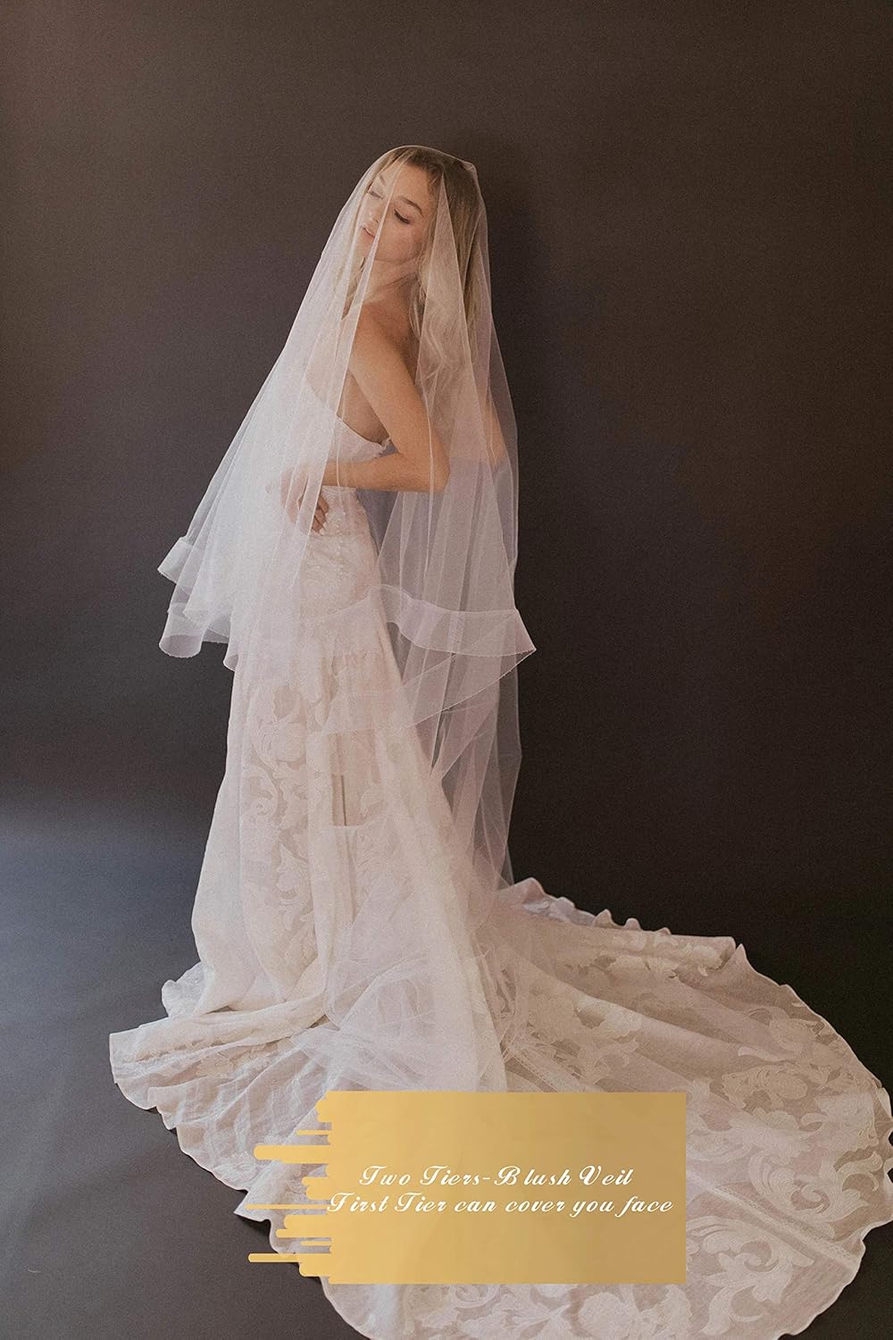 Passat 1Tier 2.5Modern Horsehair Wedding Veil Soft Tulle Cathedral Wedding Veil For Bridal Veils H73