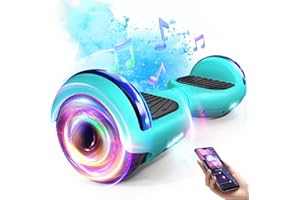 SISIGAD Scooter, Electric Scooters with Bluetooth & 6.5" Flash Wheels & LED Headlights Fender Lights, All Terrain for Girls Boys Kids Ages 5+