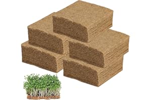 LAIAMER 50 Pack Jute Grow Mat 5 x 5 Inch Hydroponic Grow Pads, Hydroponic Hemp Fiber Grow Pads for Germination Trays for Wheatgrass Sprouts and Organic Production