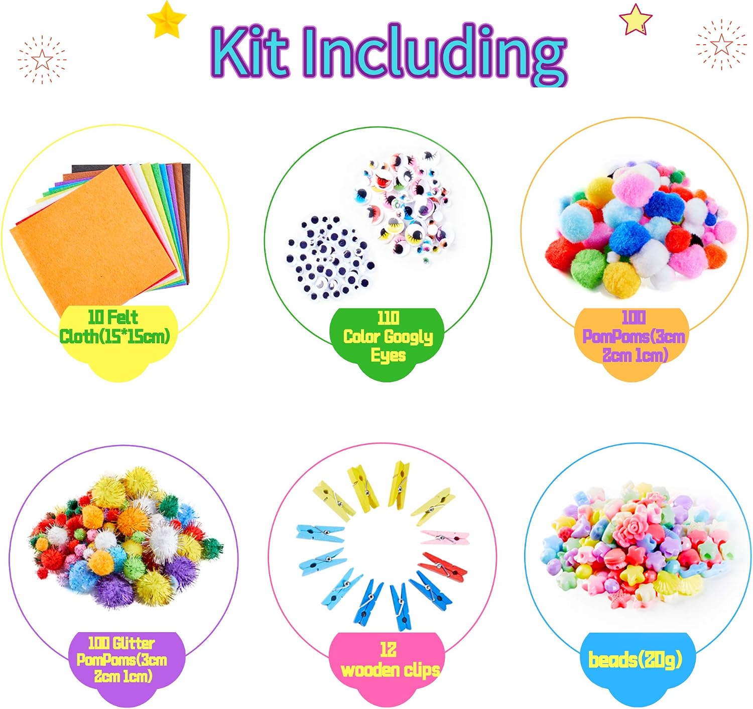 Yetech Arts and Crafts Supplies for Kids-1500+pcs Craft Kits for Kids with Unicorn Storage Bag Craft Art Supply - Image 4