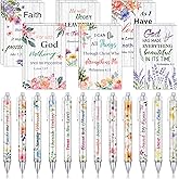Colarr 12 Sets Christian Bulk Gifts for Women Bible Verse Pens Notebooks Religious VBS Scripture Ballpoint Pens Bookmarks Journal for Easter Sunday School Church Inspirational Supply(Floral)