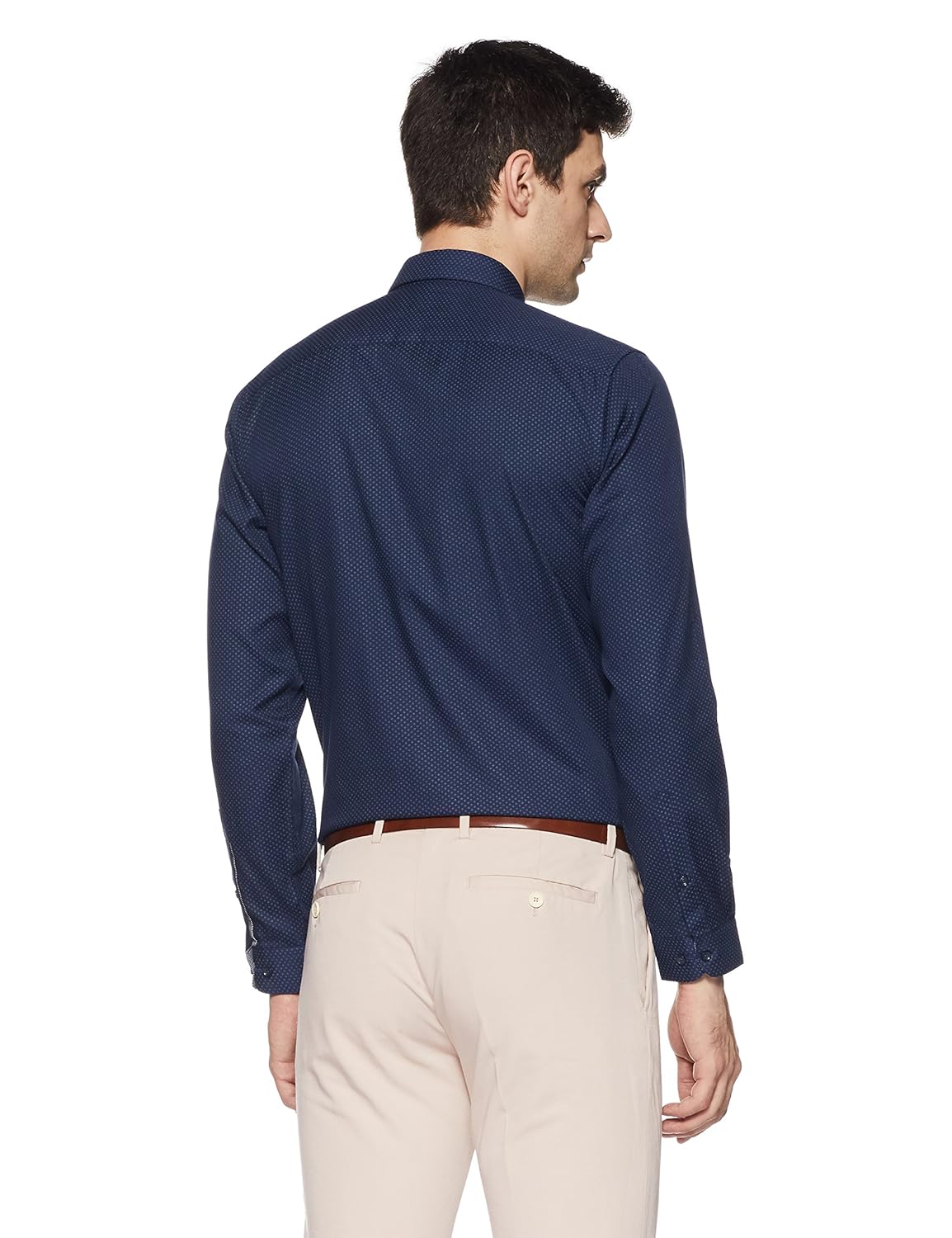 peter england men's printed slim fit formal shirt