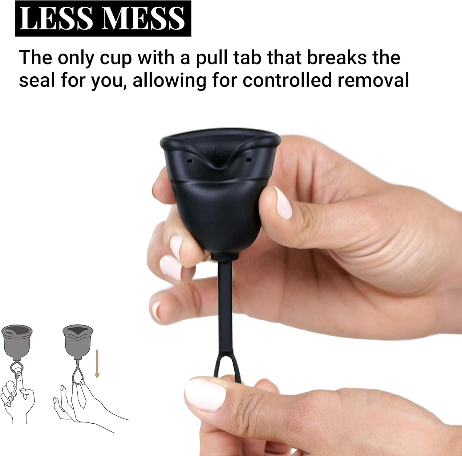 FLEX Menstrual Cup - Reusable Period Cup - Easy Removal Ring - Small - Black: Health & Personal Care