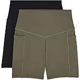 Danskin Womens 2 Pack Motivate Pocket 5" Bike Shorts