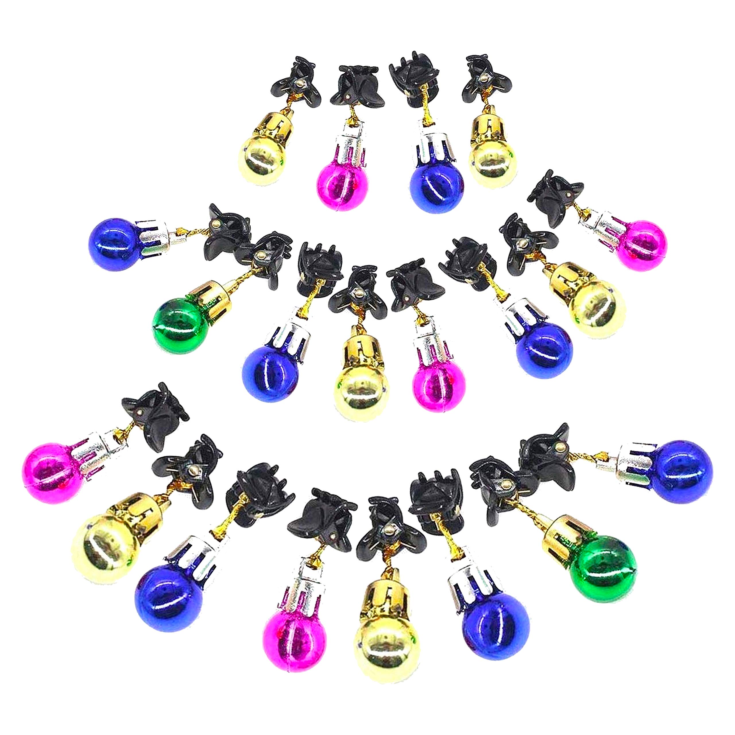 by Robelli Pack of 20 Multicolour Metallic Clip-On Beard Hair Christmas Baubles