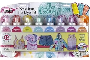 Tulip Fabric Dye 44269 Fdy Lg 2.75Oz Ice Cream Shoppe 8-Color Kit, Pastel