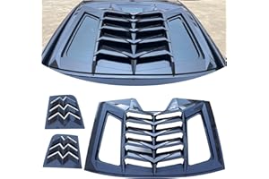 WildWell Charger Window Louvers for Dodge Charger 2011-2024 GT/RT/SRT/SXT/SE/Scat Pack Lambo Style Rear Windshield Sun Shade Cover All Weather Carbon Fiber Style