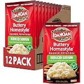 Idahoan&reg; Buttery Homestyle&reg; Reduced Sodium Mashed Potatoes, 4 oz (Pack of 12)