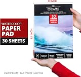 NUCASSO Watercolour Paper Pad A4 30 Sheets 300GSM Cold-Pressed Natural White view 2