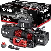 RUGCEL WINCH 13500lb Synthetic Rope Winch 12V Waterproof Electric Winch,2 in 1 Wireless Remote Control, for SUV, Truck &amp; Trailer - TANK Series (TANK 13500LB)