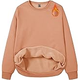 MAGCOMSEN Women's Fleece Lined Sweatshirt Crewneck Cotton Pullover Fall Winter Casual Long Sleeve Warm Soft Tops