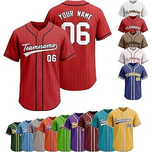 Custom Pinstripe Baseball Jersey Printed Stitched Personalized Baseball Shirts Sports Team Uniform for Women Men Youth Fans