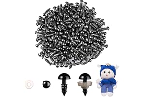 MUCUNNIA 400pcs 8mm Safety Eyes for Amigurumi with Washers Plastic Black Safety Eyes for Crochet Craft Safety Eyes for DIY Ha