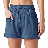 Willit Women's Linen Shorts Casual Summer Shorts High Waisted Comfy Pull On Shorts with Pockets 4"