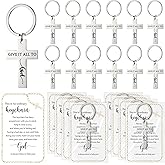 Juinte Christian Gifts Buk Rleligious Jesus Keychains with Inspirational Faith Gift Card for Christian Men Women