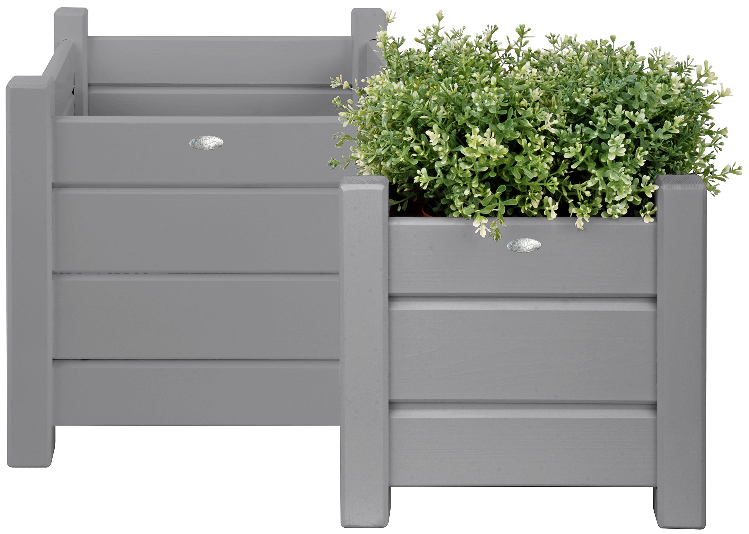 Fallen Fruits CF31G Square Planter - Grey (Set of 2)
